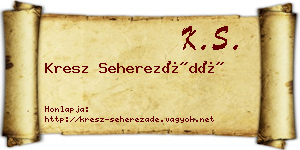 Kresz Seherezádé névjegykártya